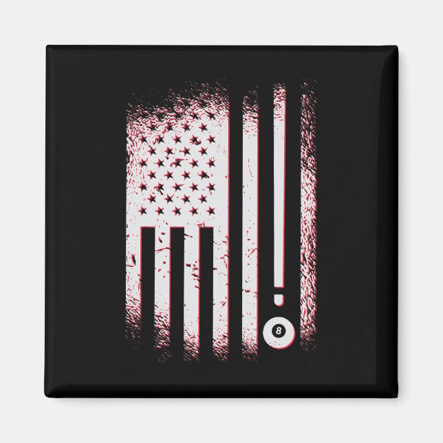 Íman Billiard American Flag Usa Piscina Jogadores E Bil (Frente)