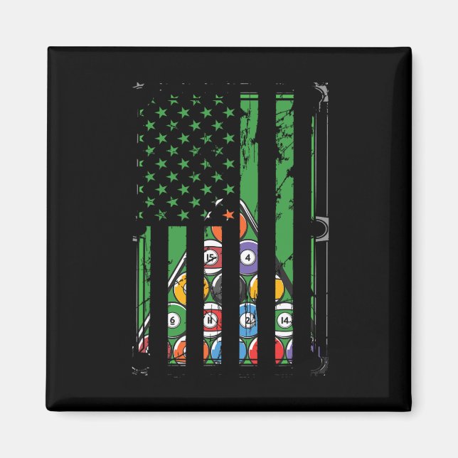 Íman Billiard Rack Usa American Flag Billiards Player S (Frente)