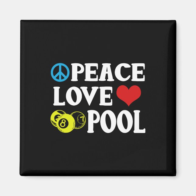 Íman Billiards Camisa Engraçada Paz Piscina Cotação P (Frente)