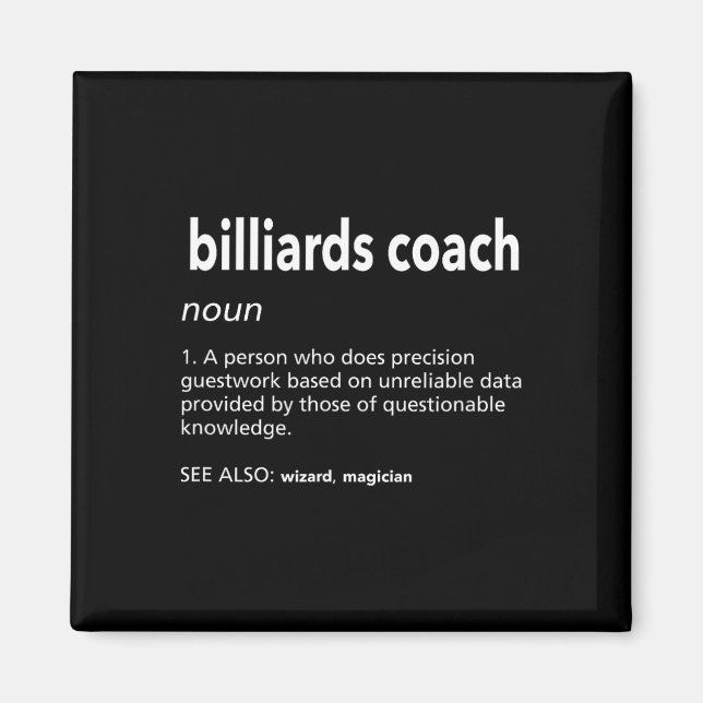 Íman Billiards Coach Definition Funny Piscina Player Hu (Frente)