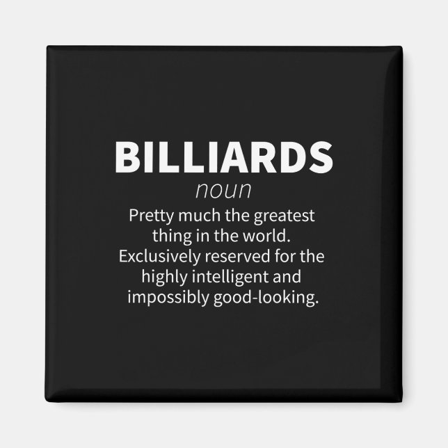 Íman Billiards Funny Definition Piscina Snooker Player  (Frente)