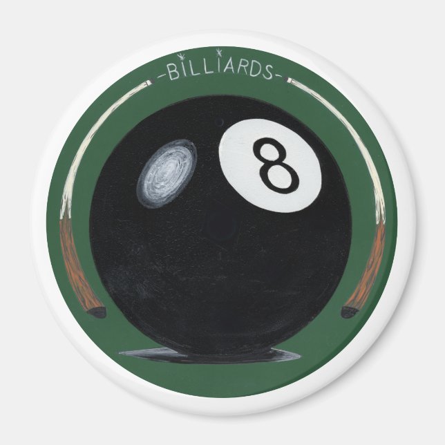 Íman Billiards Piscina Oito Ball (Frente)