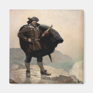 Íman Billy Bones, ilha do tesouro por N. C. Wyeth