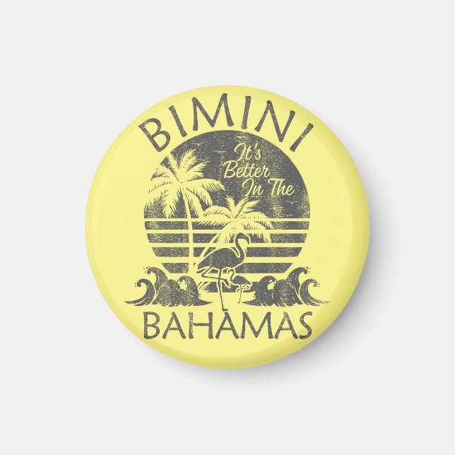 Íman Bimini Bahamas Cruise de Vacinação de Magnet Retro (Frente)