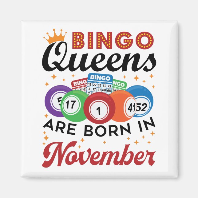 Íman Bingo Birthday Women Novembro (Frente)