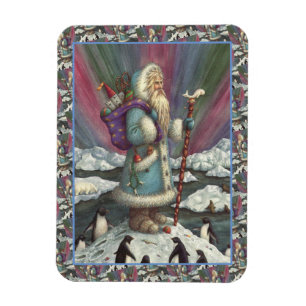 ÍMAN  BINTEIRA AZUL, LUZES DE NORTE E PINGUINAS