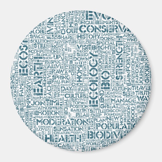 Íman Bio Nuage de Mots Texte Motif Biodiversité (Frente)