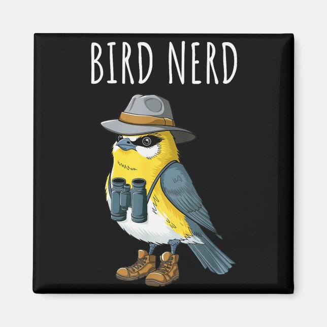 Íman Bird Nerd Funny Bird Watching Birding Bird Lover W (Frente)