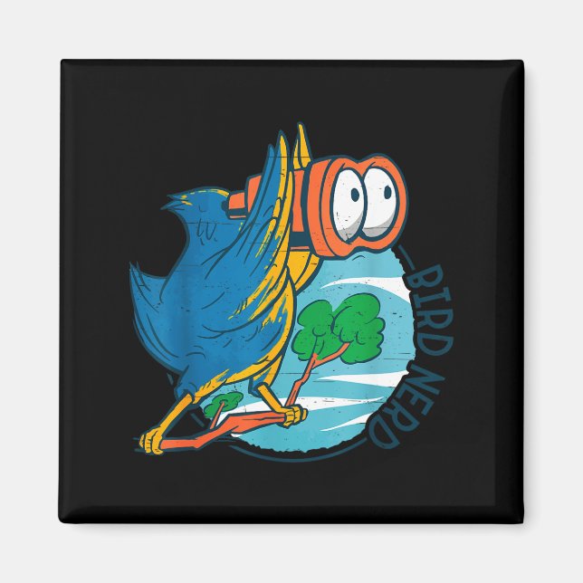 Íman Bird Nerd Funny Bird Watching Birds Lover Ornithol (Frente)