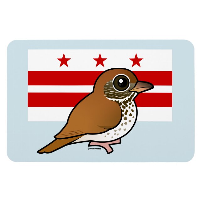 Íman Birdorable of Washington, D.C.: Thrush da Madeira (Horizontal)