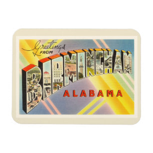 Íman Birmingham Alabama AL Old Viagens vintage Souvenir