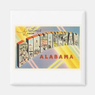 Íman Birmingham Alabama AL Old Viagens vintage Souvenir