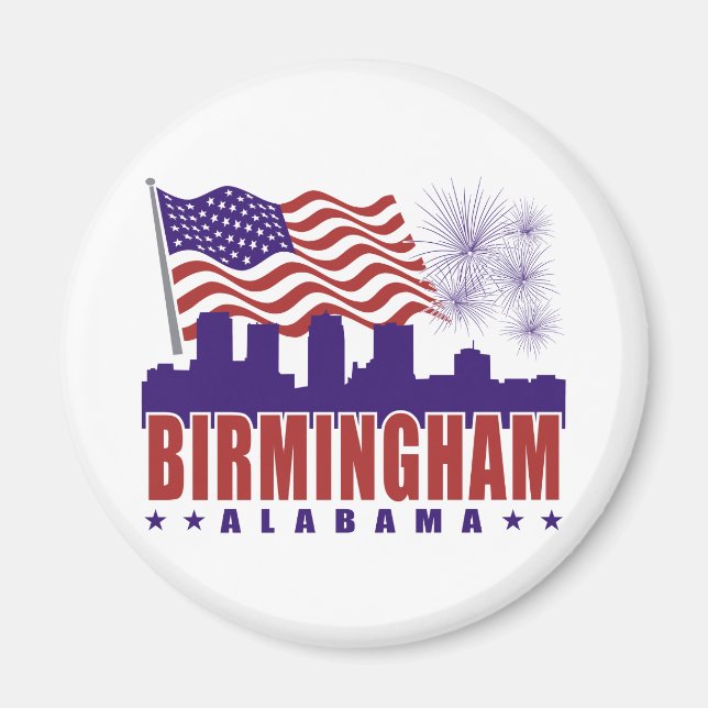 Íman Birmingham Alabama Patriotic Magnet (Frente)