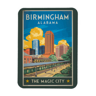 Íman Birmingham Alabama Viagens Arte Vintage