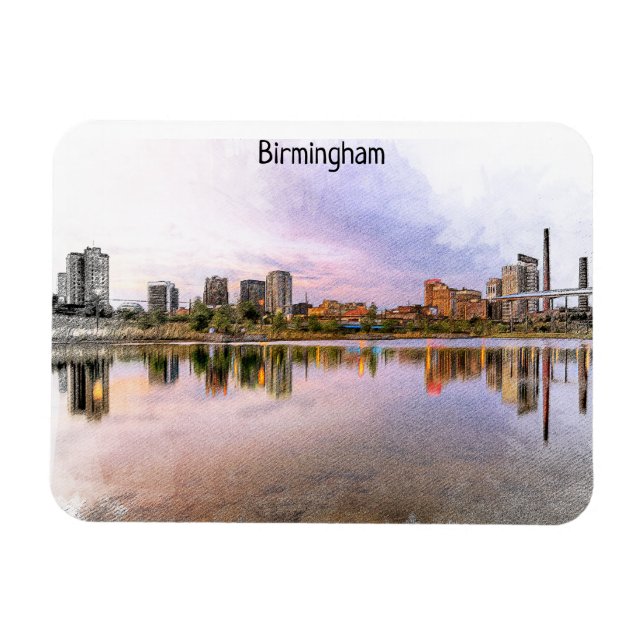 Íman Birmingham England Panorama View (Horizontal)