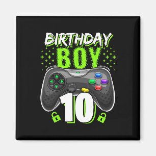 Íman Birthday Boy 10 Video Game Controller Gamer 10th B