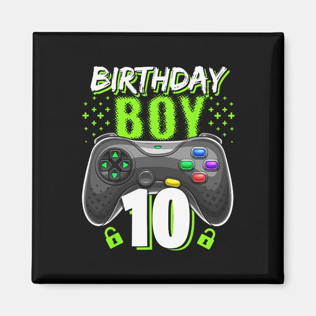 Íman Birthday Boy 10 Video Game Controller Gamer 10th B (Frente)