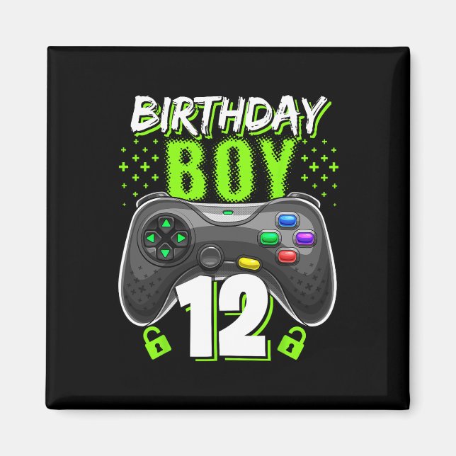 Íman Birthday Boy 12 Video Game Controller Gamer 12 B (Frente)