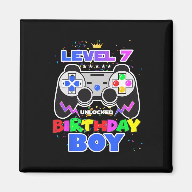 Íman Birthday Boy Level 7 Unlocked Video Game 7 Birthda (Frente)
