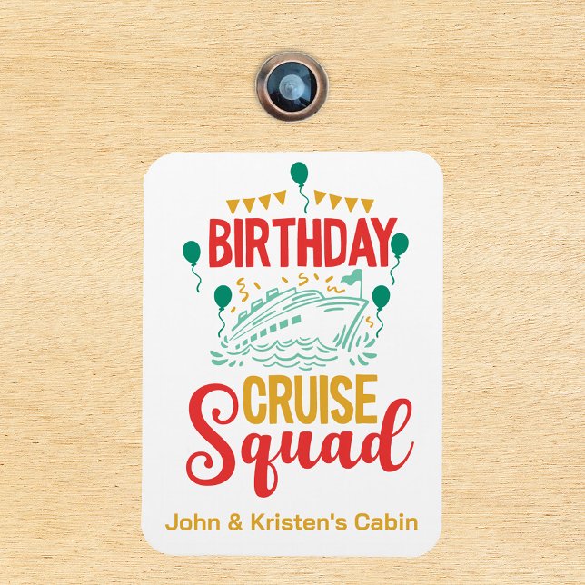 Íman Birthday Cruise Funny Group Personalizado Esquadrã (Criador carregado)