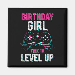 Íman Birthday Girl Level Up Video Game Festa de anivers