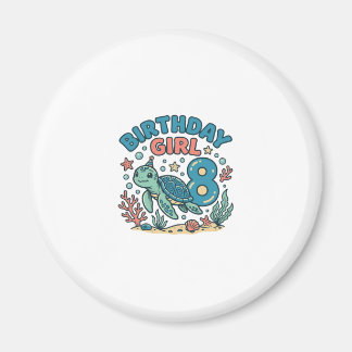 Íman Birthday Girl Sea Turtle 8th Birthday Shirt Design