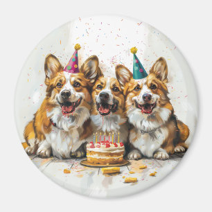 Íman Birthday Pembroke Welsh Corgi Cães