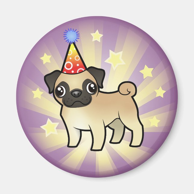 Íman Birthday Pug (Frente)