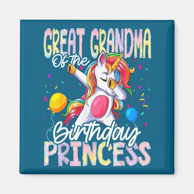 Íman Bisavó da Princesa de Aniversário Dabbing Uni (Frente)