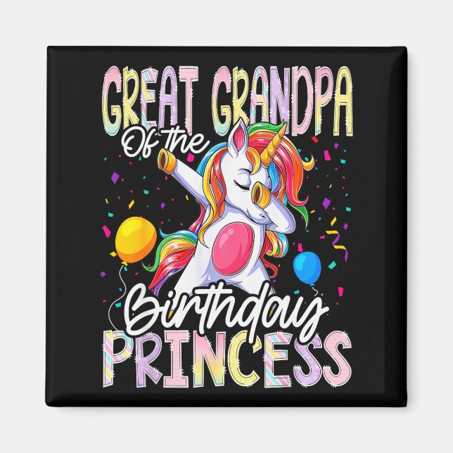 Íman Bisavô Da Princesa De Aniversário Dabbing Uni (Frente)