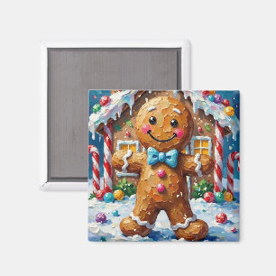 Íman Biscoito de Natal Bonito Homem de Gengibre Arte Al