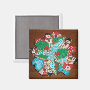 Íman Biscoitos de açúcar decorados do Natal do entalh