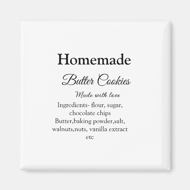 Íman Biscoitos de manteiga caseiros feitos com amor adi (Frente)