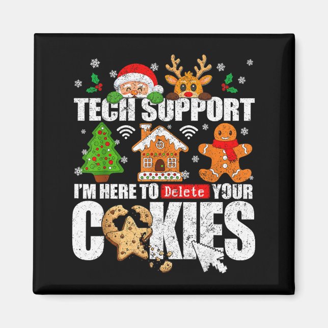 Íman Biscoitos de Natal da Tech Suprt Mulheres Homens C (Frente)