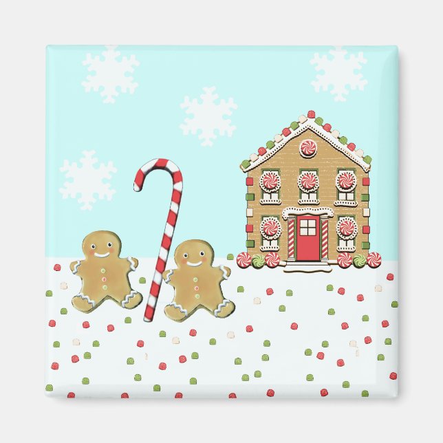 Íman Biscoitos de Natal de Gengibre Fofos (Frente)