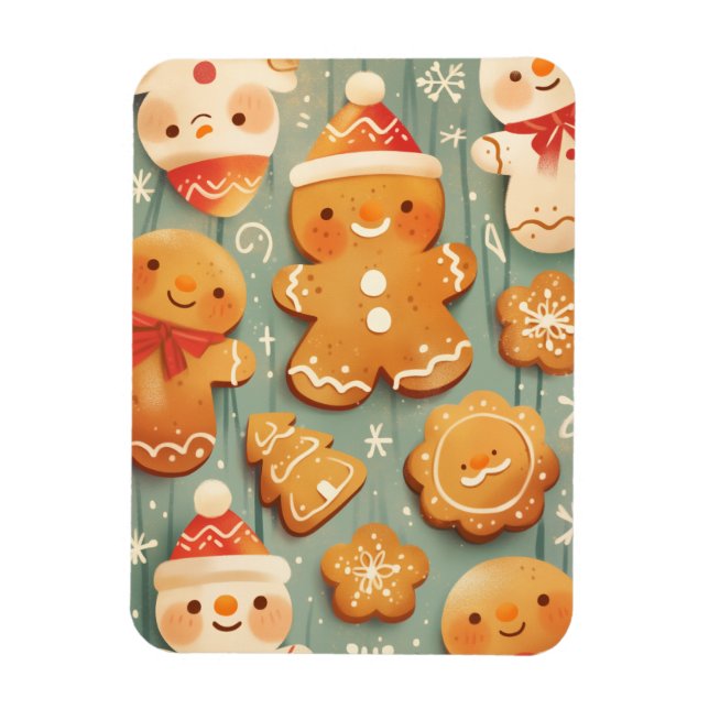 Íman Biscoitos Festivos de Gengibre (Vertical)