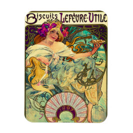 Íman Biscoitos Lefevre-Utile por Alphonse Mucha (1896)