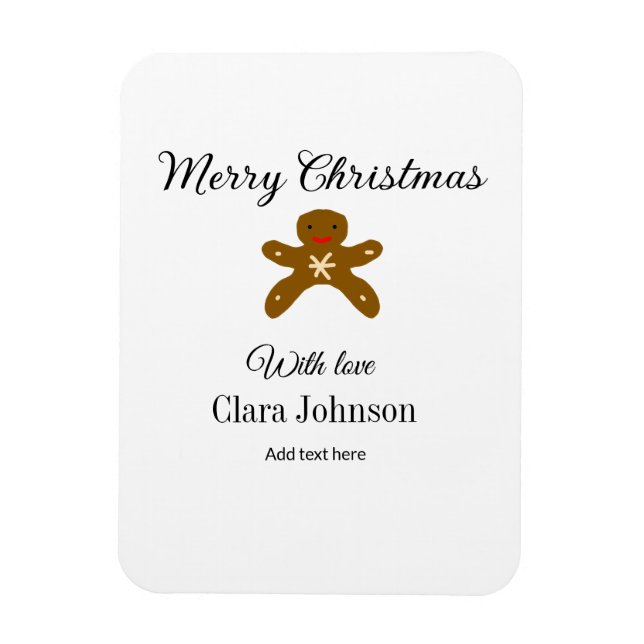 Íman Biscoitos marrons de Natal felizes adicionam nome  (Vertical)