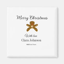 Íman Biscoitos marrons de Natal felizes adicionam nome 