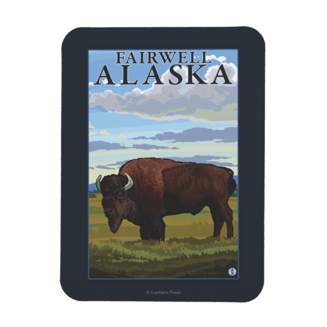 Íman Bison Scene - Fairwell, Alaska (Vertical)