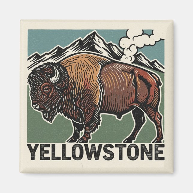 Íman Bisontes do Parque Nacional de Yellowstone (Frente)