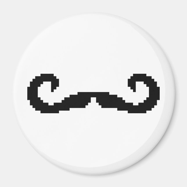 Íman Bit Pixel Handlebar Mustache (Frente)