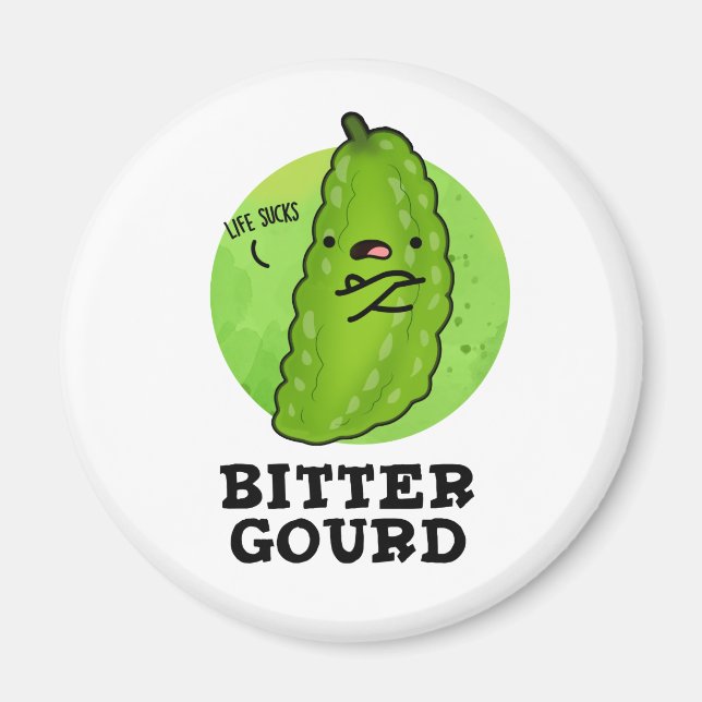 Íman Bitter Gourd Engraçado Veggie Pun (Frente)