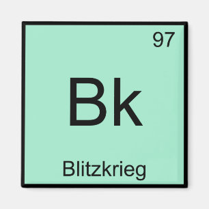 Íman Bk - Blitzkrieg - Símbolo de Elemento de Química