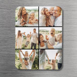 Íman Black 6 Photo Collage Custom Modern Simple<br><div class="desc">Show off your best memories in a sleek, stylish way with this Custom 6‑Photo Collage Modern Magnet. Featuring six of your favorite photos arranged in a clean grid design, this high-quality magnet is a chic addition to any fridge, locker, or office board. Add a name, date, or short caption for...</div>