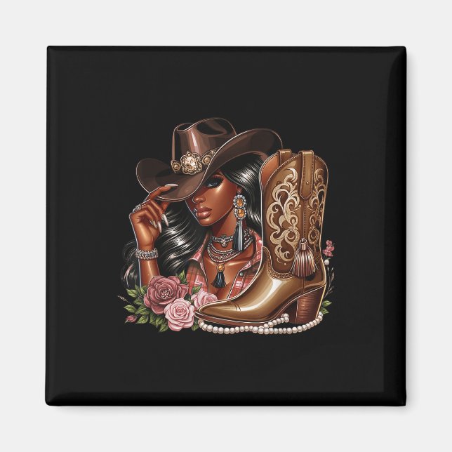 Íman Black African American Cowgirl Western Country Tex (Frente)