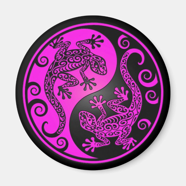 Íman Black and Magenta Yin Yang Geckos (Frente)