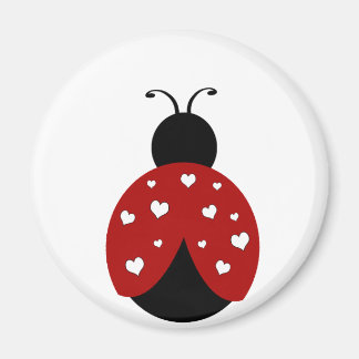 Íman Black and Red Heart Ladybug