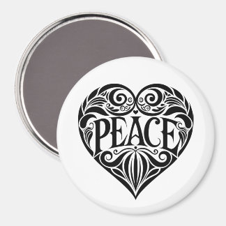 ÍMAN BLACK AND WHITE PEACE HEART