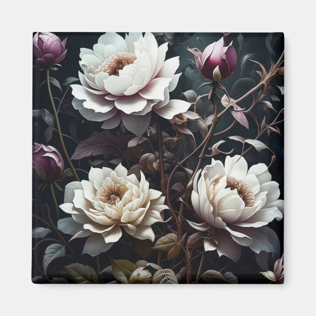 Íman Black and White Roses Watercolor ai art (Frente)